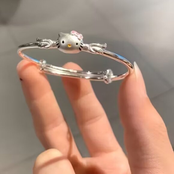 Hello Kitty Silver Semi Adjustable Bracelet NWT - Picture 3 of 5